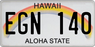 HI license plate EGN140