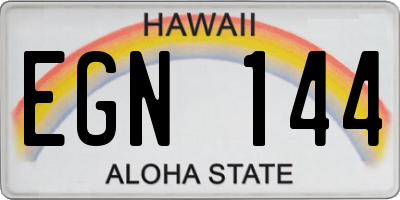 HI license plate EGN144