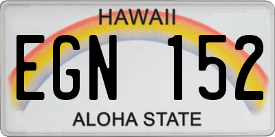 HI license plate EGN152