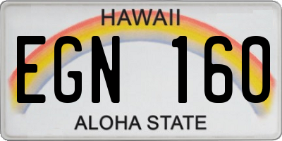 HI license plate EGN160
