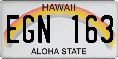 HI license plate EGN163