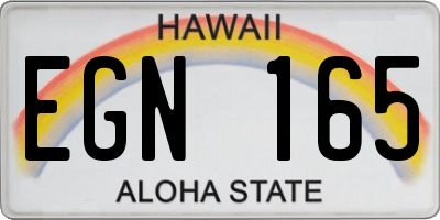 HI license plate EGN165