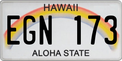 HI license plate EGN173