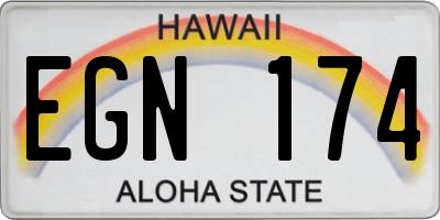 HI license plate EGN174