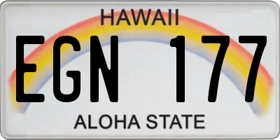 HI license plate EGN177