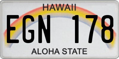 HI license plate EGN178