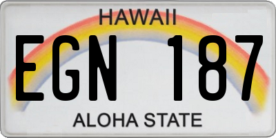 HI license plate EGN187