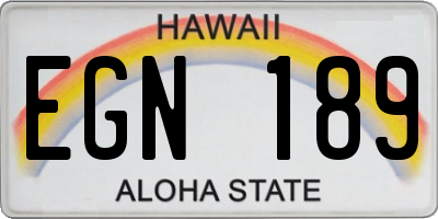 HI license plate EGN189