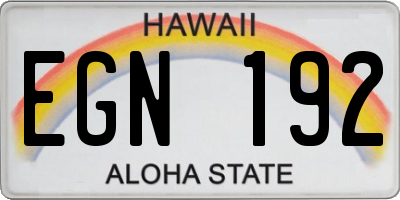 HI license plate EGN192