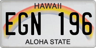 HI license plate EGN196