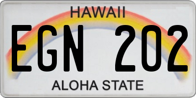 HI license plate EGN202