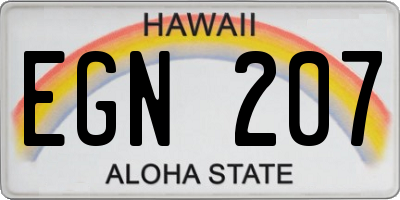 HI license plate EGN207