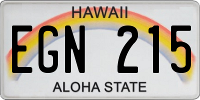 HI license plate EGN215