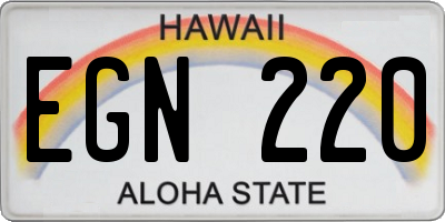 HI license plate EGN220