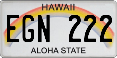 HI license plate EGN222