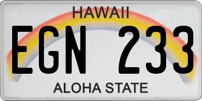 HI license plate EGN233