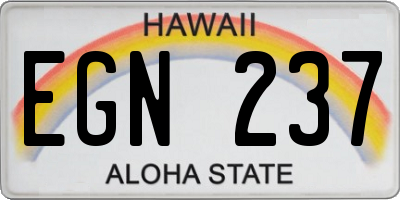 HI license plate EGN237