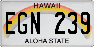 HI license plate EGN239