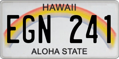 HI license plate EGN241