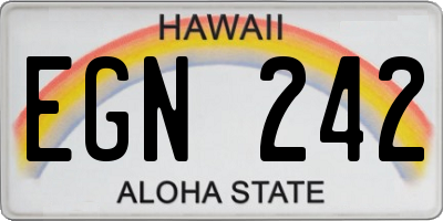 HI license plate EGN242