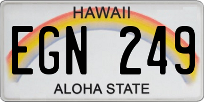 HI license plate EGN249