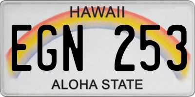 HI license plate EGN253