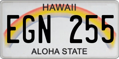 HI license plate EGN255
