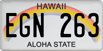 HI license plate EGN263
