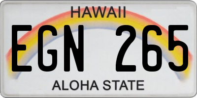HI license plate EGN265