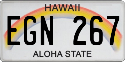 HI license plate EGN267