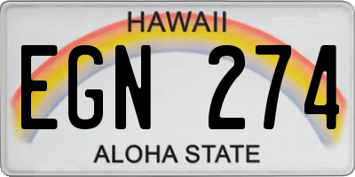 HI license plate EGN274