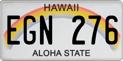 HI license plate EGN276