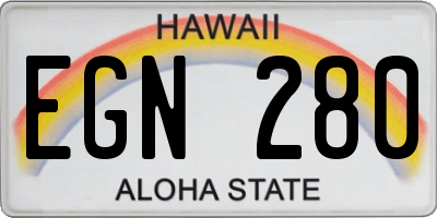 HI license plate EGN280