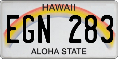HI license plate EGN283