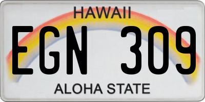 HI license plate EGN309