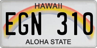 HI license plate EGN310