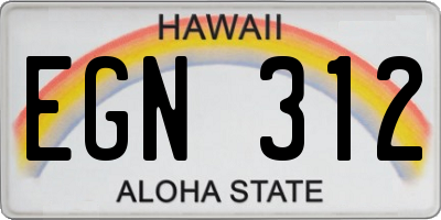 HI license plate EGN312