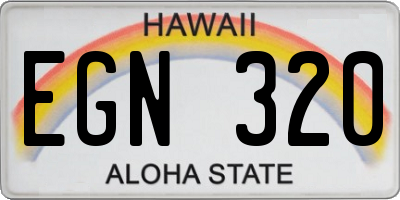 HI license plate EGN320