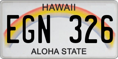 HI license plate EGN326