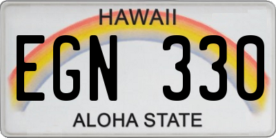 HI license plate EGN330