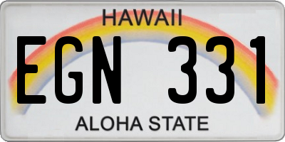 HI license plate EGN331