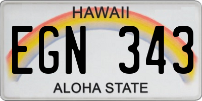 HI license plate EGN343