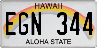 HI license plate EGN344