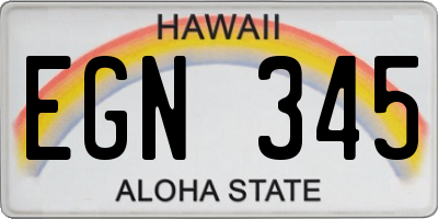 HI license plate EGN345