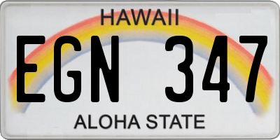 HI license plate EGN347