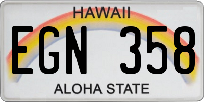 HI license plate EGN358