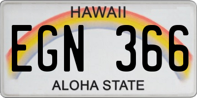 HI license plate EGN366