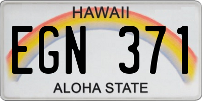 HI license plate EGN371