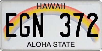 HI license plate EGN372
