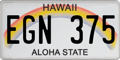 HI license plate EGN375